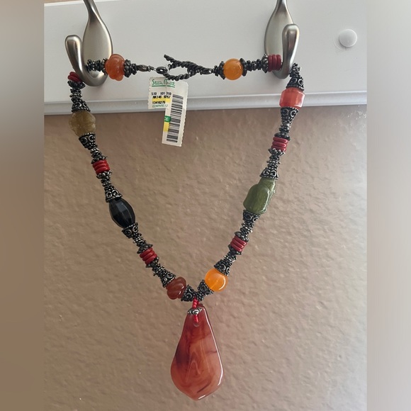 NWT - Vintage Natural Mixed Gemstone Statement Necklace - Picture 2 of 4